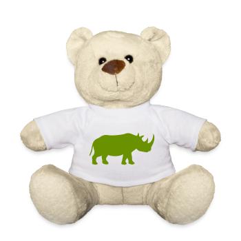 Silhouette de rhinocéros - Nounours - blanc - Devant