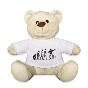 Evolution zum Snowboarder Grunge Design - Teddy - Weiß - Vorne