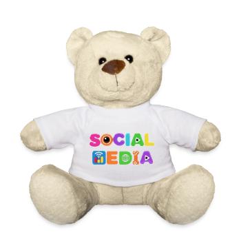 Bunte Social Media Pop Art - Teddy - Weiß - Vorne