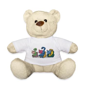 Funny Monsters Reading Self Help Books Bookworm - Teddy Bear - white - Front