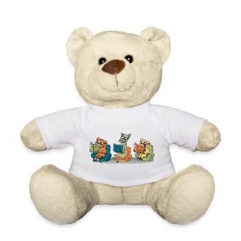 Cute Animals Reading Believe In Yourself Book Gift - Teddy Bear - white - Front