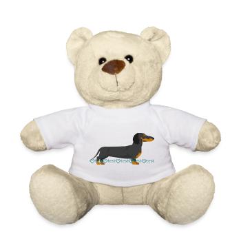 Dackel Silhouette mit Wasserzeichen Muster - Teddy - Weiß - Vorne