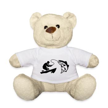 Angler Boot Fisch Silhouette - Teddy - Weiß - Vorne