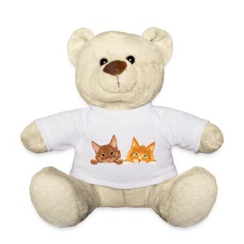 Peeking_cute_two_ginger_cats - Teddy - Weiß - Vorne