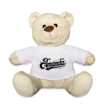 Amanda name first last family - Teddy Bear - white - Front