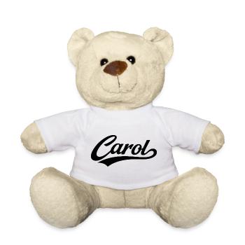 Carol name first last family gifts  - Teddy Bear - white - Front