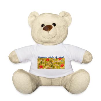 Summer State of Mind Wildflower Meadow Panorama - Teddy Bear - white - Front