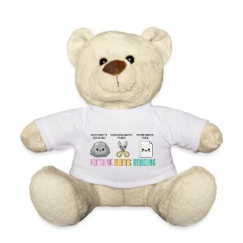 Rien ne vaut la lecture de Livre, pierre, papier, ciseaux, mignon. - Nounours - blanc - Devant