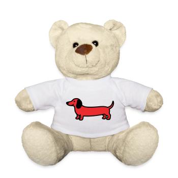 Jagdhund Dackel Profil Vektor - Teddy - Weiß - Vorne