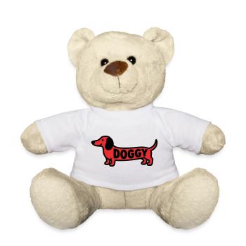 Dackel Hund Doggy Spruch Rot - Teddy - Weiß - Vorne