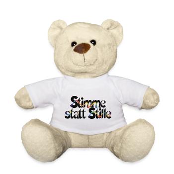 Cooles Statement Motiv für mehr Zivilcourage - Teddy - Weiß - Vorne