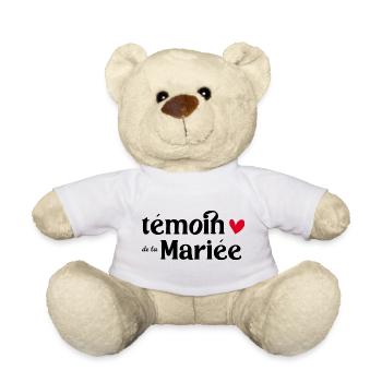 Témoin de la mariée  Cadeau - Nounours - blanc - Devant