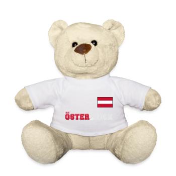 ÖSTERREICH Trikot Look - Flagge Fahne auf Brust - Teddy - Weiß - Vorne