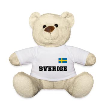 SCHWEDEN - SVERIGE Trikot Look - Flagge auf Brust - Teddy - Weiß - Vorne