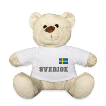 SCHWEDEN - SVERIGE Trikot Look - Flagge auf Brust - Teddy - Weiß - Vorne