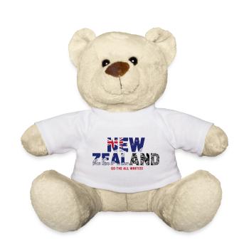 Nouvelle-Zélande - Nouvelle-Zélande - modèle de t-shirt - Nounours - blanc - Devant