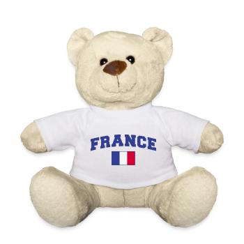 Frankreich Flagge Fahne - Teddy - Weiß - Vorne