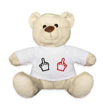Pixel Mittelfinger - Teddy - Weiß - Vorne