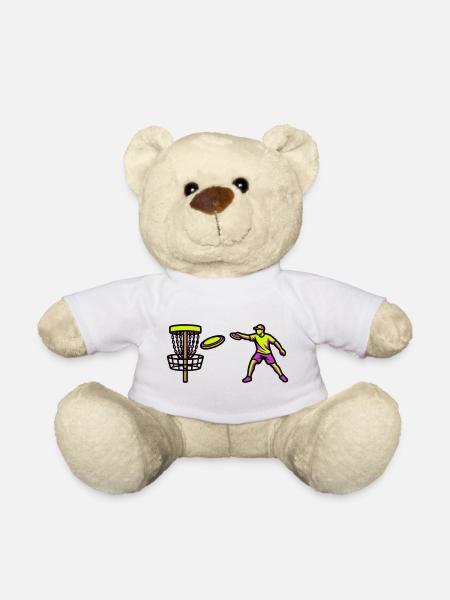 Discgolf Spieler Wurf Grafik - Teddy - Weiß