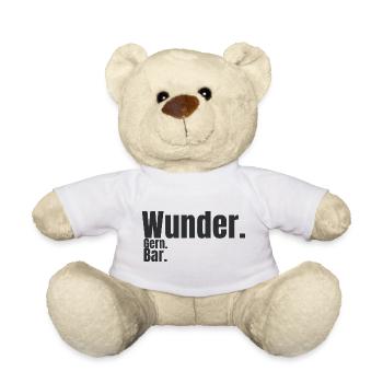 Wunder. Gern. Bar. – Humorvolles Typografie Design - Teddy - Weiß - Vorne