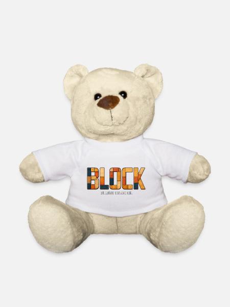 BLOCK – Charakterbau | Holzes Wortspiel - Teddy - Weiß