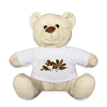 leaves - Teddy Bear - white - Front