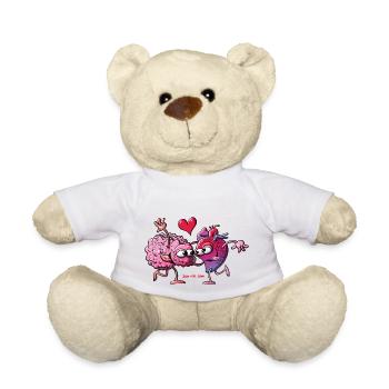 Cœur et cerveau : une eternelle histoire d'amour - Nounours - blanc - Devant