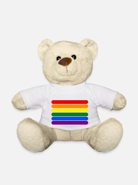Rainbow Stripes || LGBT lesbienne gay bisexuel trans - Nounours - blanc
