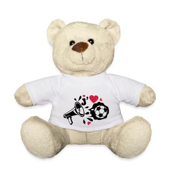 megaphone foot love aime ballon - Nounours - blanc - Devant