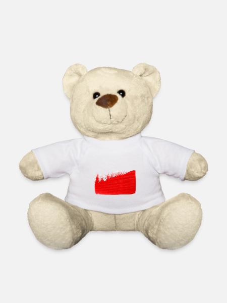 Rote Farbe - Teddy - Weiß