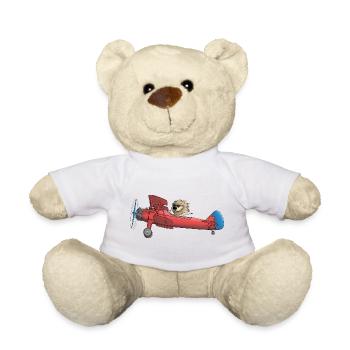 Lion mignon dans l'avion - Nounours - blanc - Devant