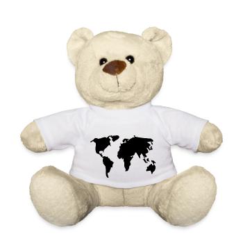 map of the world - Teddy Bear - white - Front