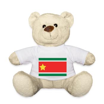 T-shirt drapeau guadeloupe - Nounours - blanc - Devant