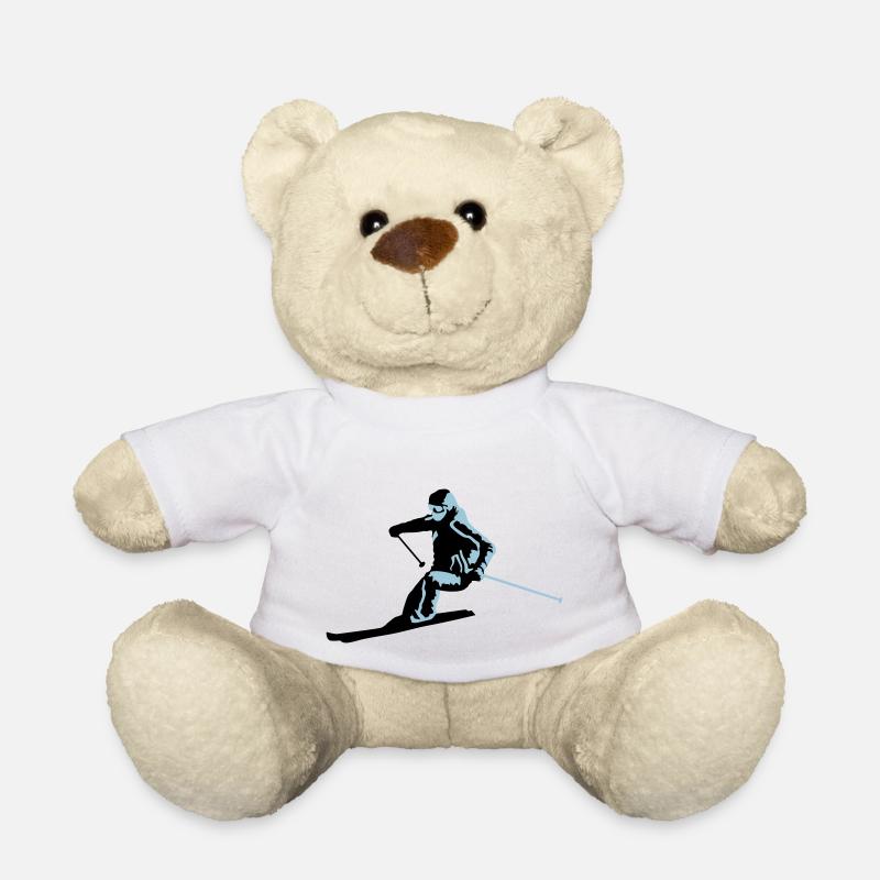 Skifahrer, skifahren, ski - Teddy - Weiß