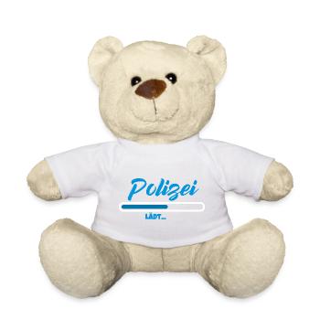 Polizei lädt Bitte warten Geschenk - Teddy - Weiß - Vorne