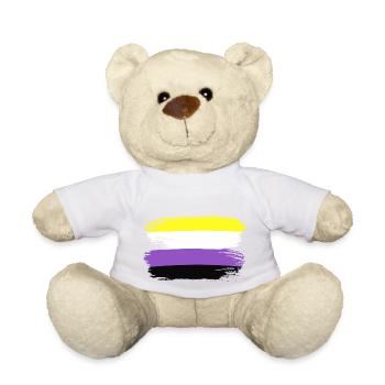 Drapeau Fierté Nonbinary LGBTQ Drapeau Pride LGBT - Nounours - blanc - Devant