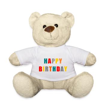 Alles Gute zum Geburtstag. Alles Gute zum Geburtstag - Teddy - Weiß - Vorne