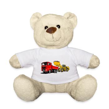 Baustelle, LKW, Radlader - Teddy - Weiß - Vorne