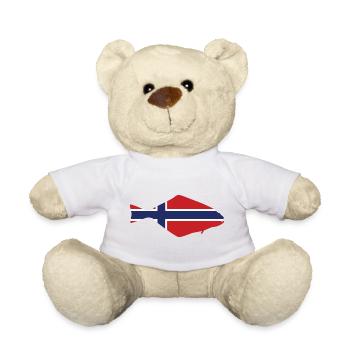 Halibut Norway for anglers who fish in the fjord - Teddy Bear - white - Front