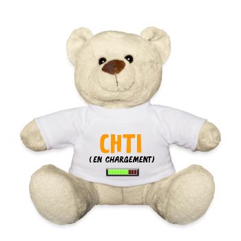 T shirt Chti en chargement, ch'ti, chtimi - Nounours - blanc - Devant