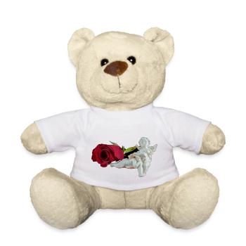 Rose et ange - Nounours - blanc - Devant