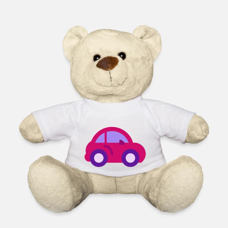 car - Teddy Bear - white