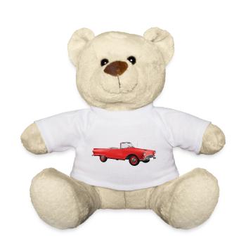 Vintage-rotes Cabriolet - Teddy - Weiß - Vorne