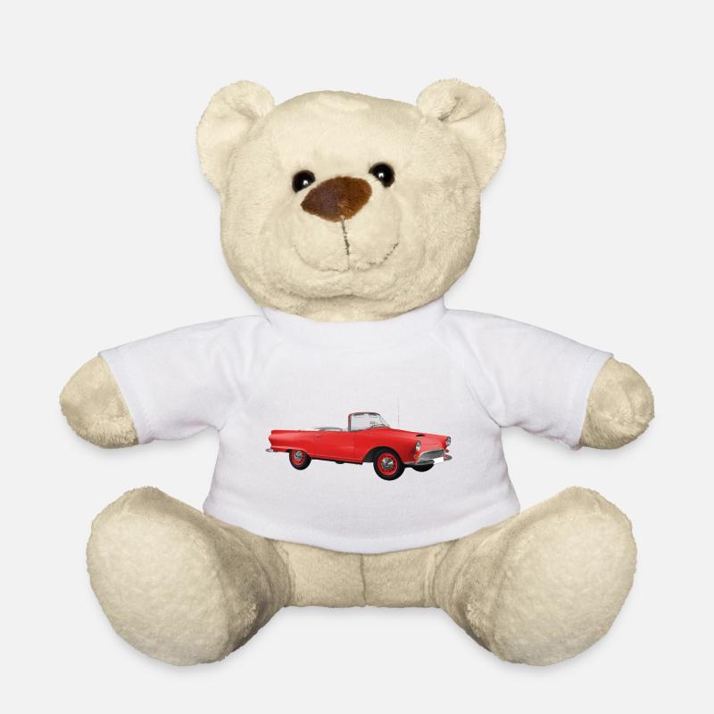 Cabriolet rouge vintage - Nounours - blanc