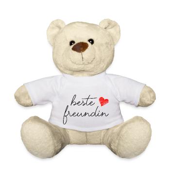 Beste Freundin Spruch Schrift Herz - Teddy - Weiß - Vorne