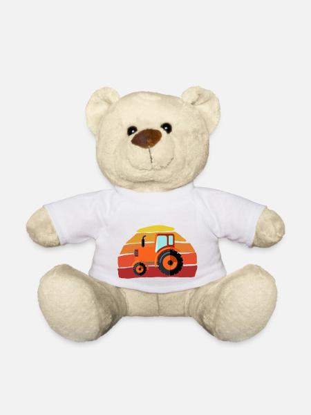 Tracteur - Nounours - blanc