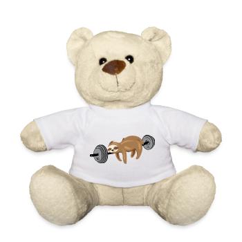 Sloth strength fitness gym gweichte sport symbol - Nounours - blanc - Devant