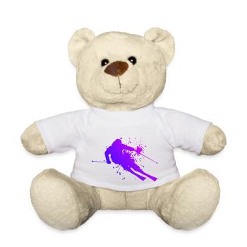 Skiing Skiing Ski Women Skiers Stunt Ski - Teddy Bear - white - Front