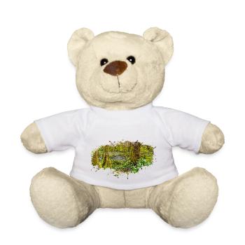 Nature Forest Swamp Painting Splash Water - Teddy Bear - white - Front