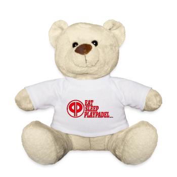 Essen, Schlaf, Spielen, Padel-Logo - Teddy - Weiß - Vorne